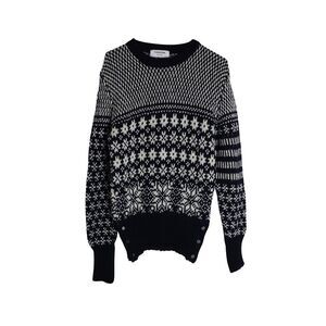 Thom Browne Snowflake Motif Fair Isle Crewneck Sweater in Multicolor Wool and